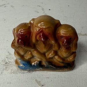 Vintage Three Wise Monkeys Figurine See Speak Hear No Evil Japan MCM Mid Century